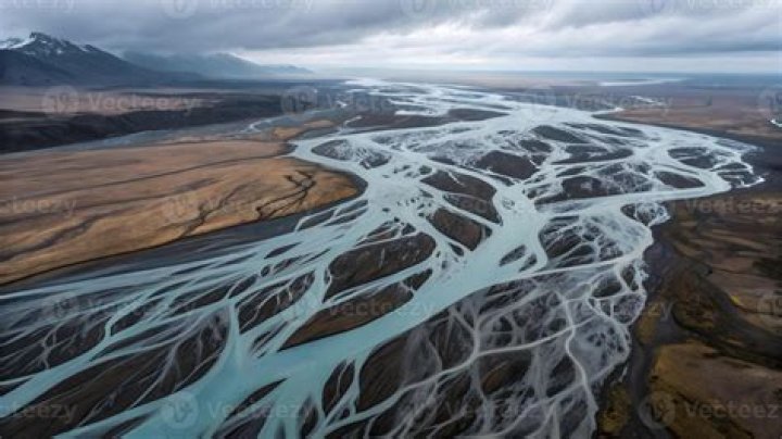 Astounding Aerial Photography Glacial River In Iceland