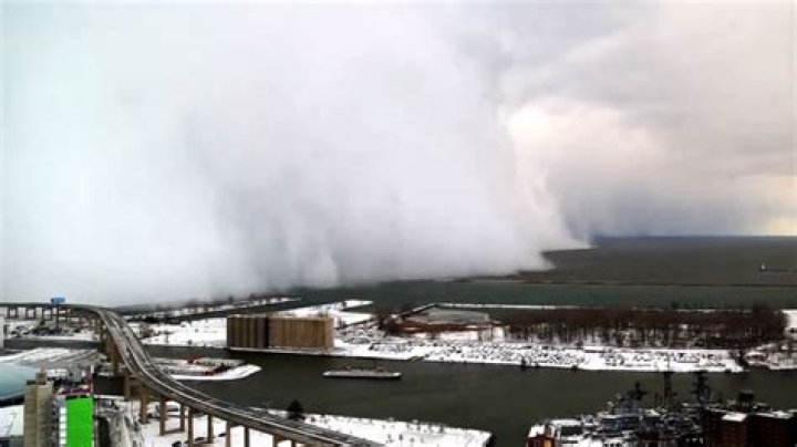 Behemoth storm clouds entering Buffalo.