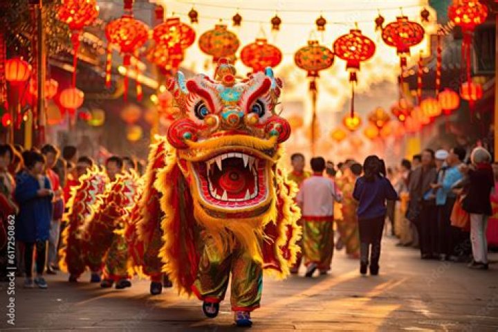 Chinese New Nian Dragon Parade