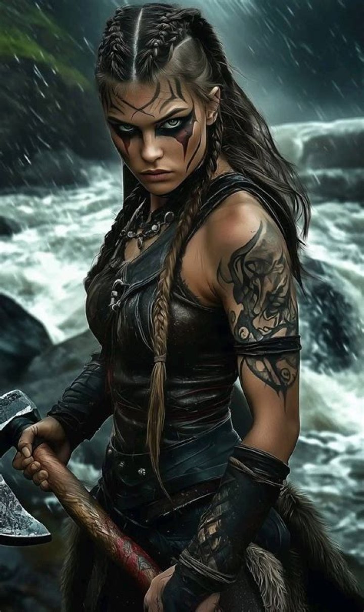 Female Viking Warriors In Sea Battle