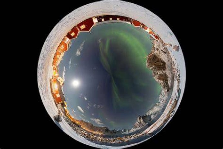 Fish Eye Picture Of Greek Coastal City