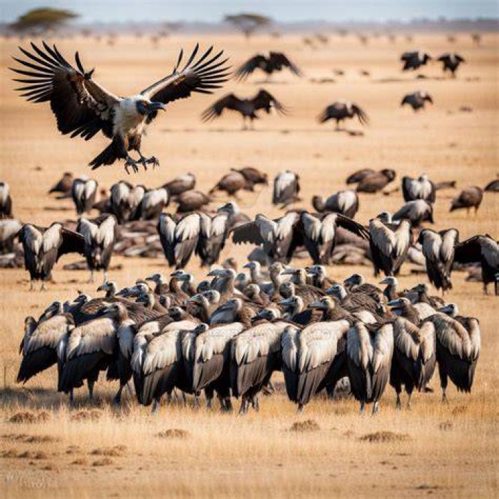 Flock Of African Vultures
