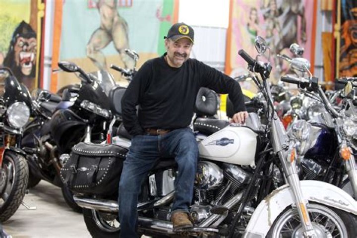 Frank Fritz with his motorcycle collection