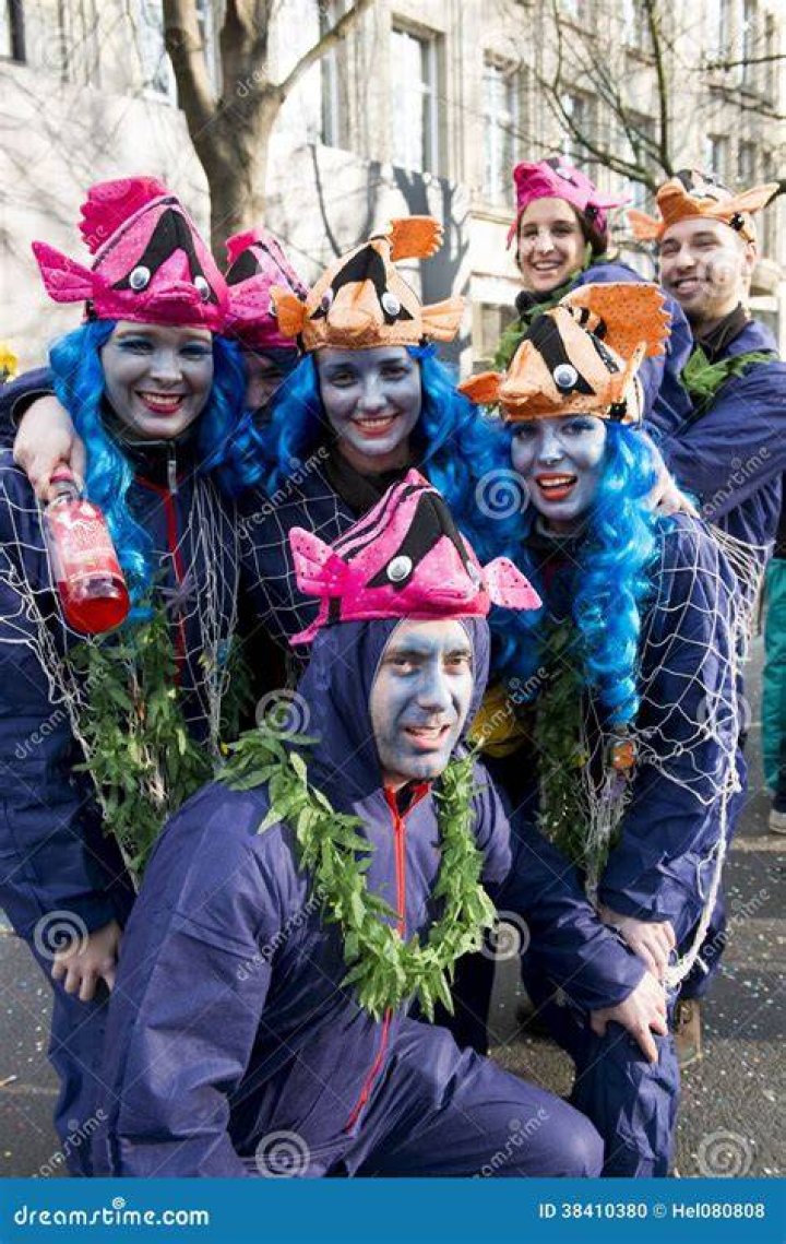 Group Of Costumed People