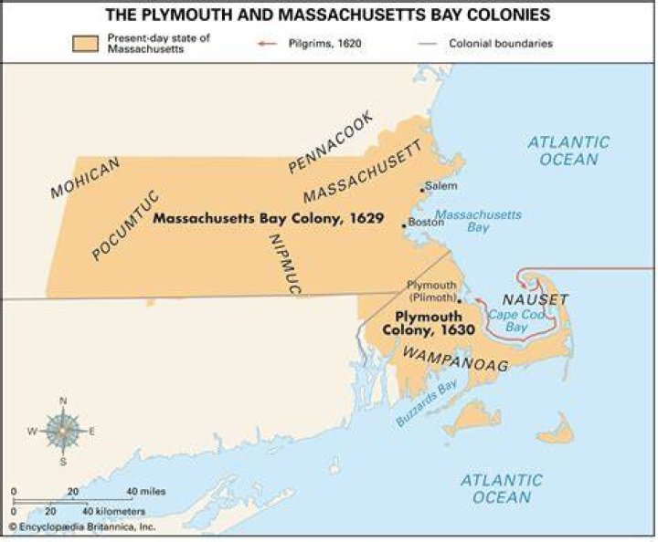 Map Of Plymouth Colony