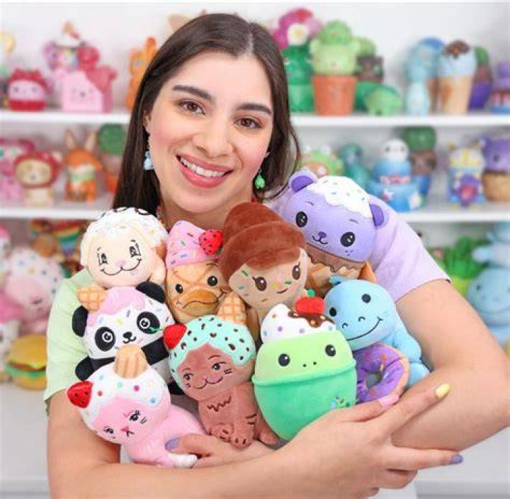 Moriah Elizabeth with her squishys