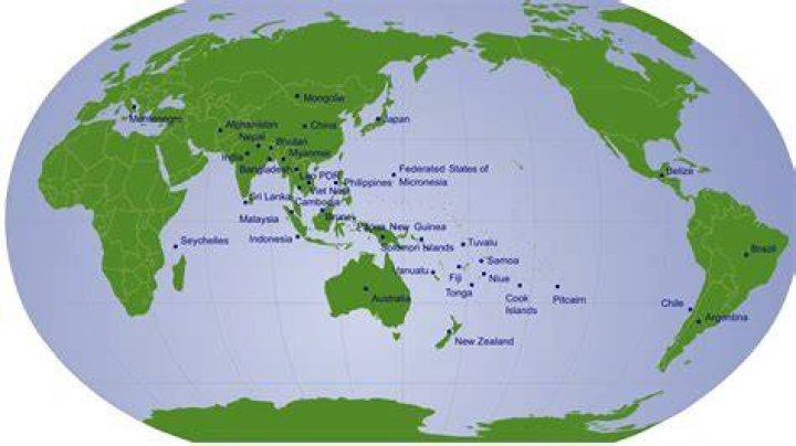 New Zealand-Centered World Map