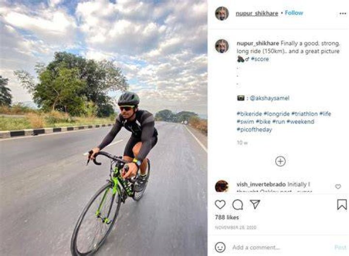 Nupur Shikhare loves cycling