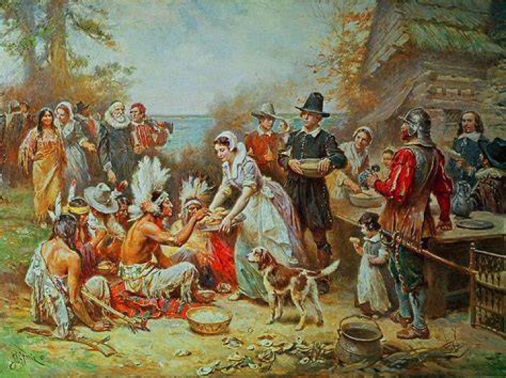 Painting Of First Thanksgiving