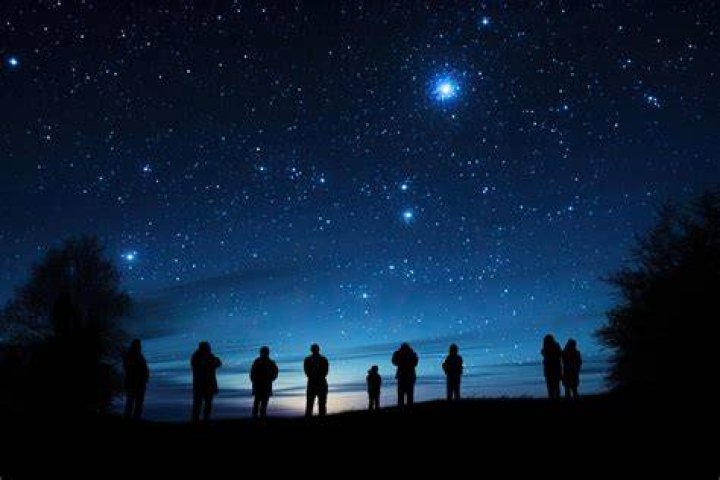 People Watching The Night Sky