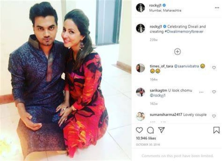 Rocky Jaiswal celebrates Diwali with Hina Khan