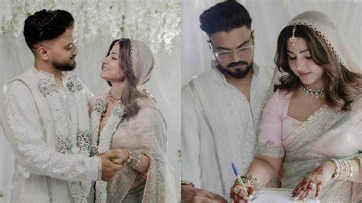 Rocky Jaiswal with his fiancee Hina Khan