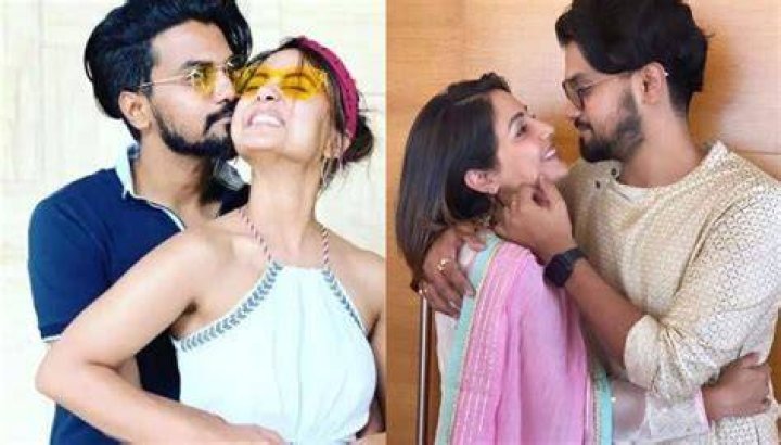 Rocky Jaiswal with his girlfriend Hina Khan
