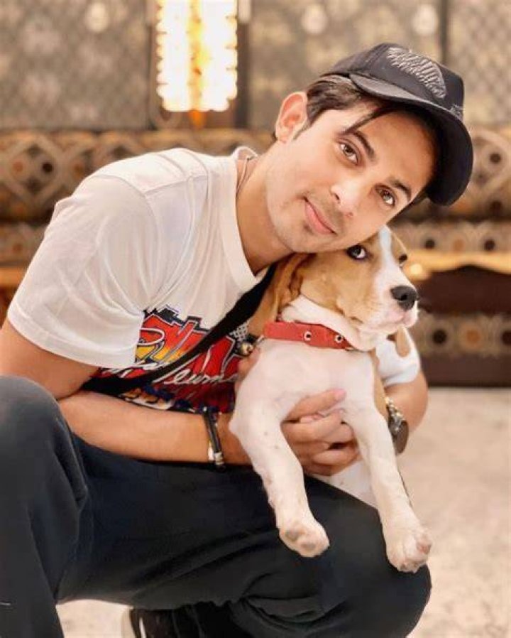 Sagar with his pet dog