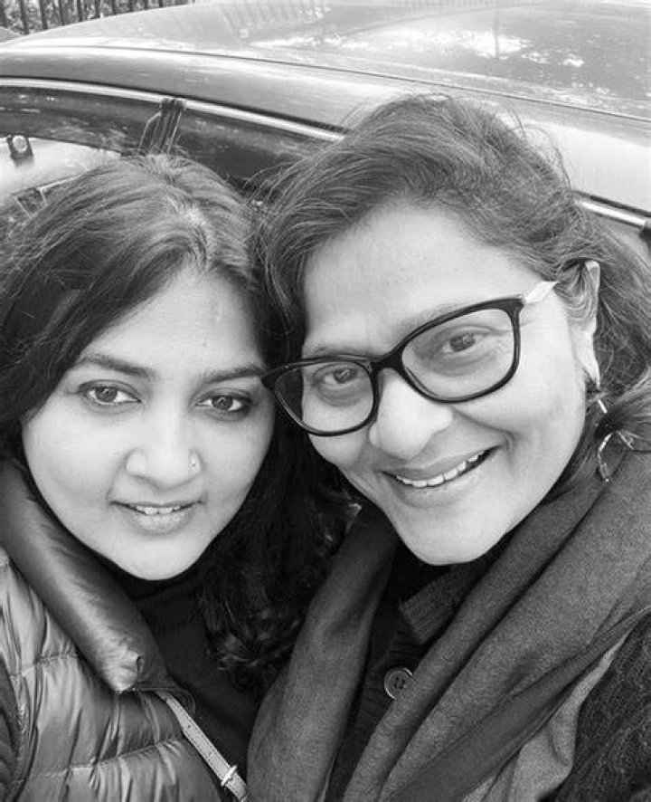 Sheela Bhatt with her friend