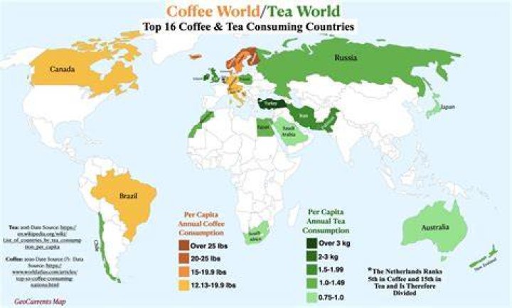 Tea Vs. Coffee World Map