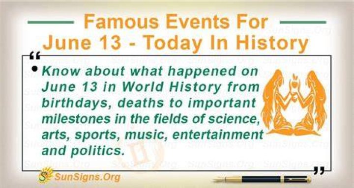 Today In History June 13