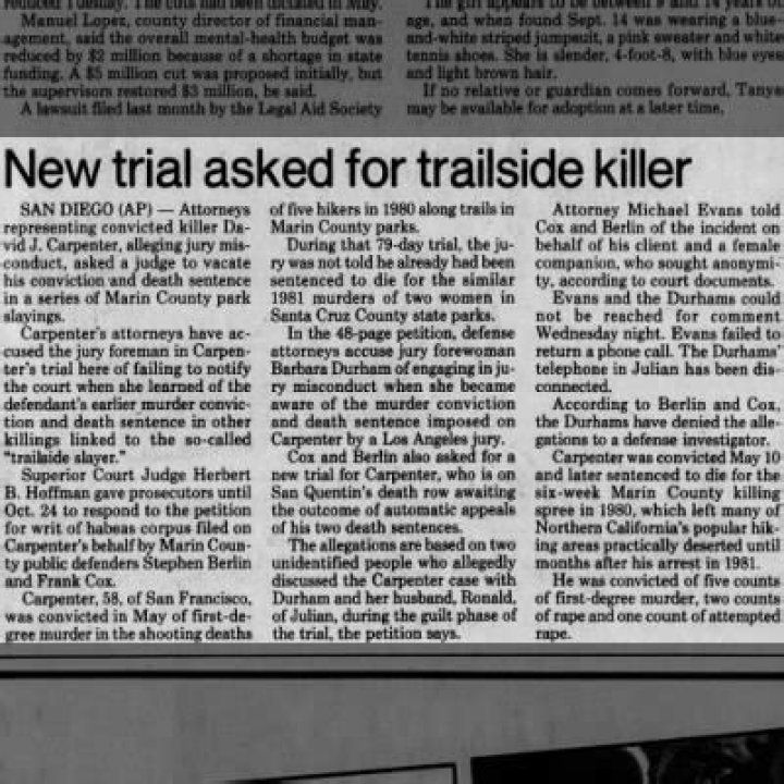 Trailside Killer At Trial