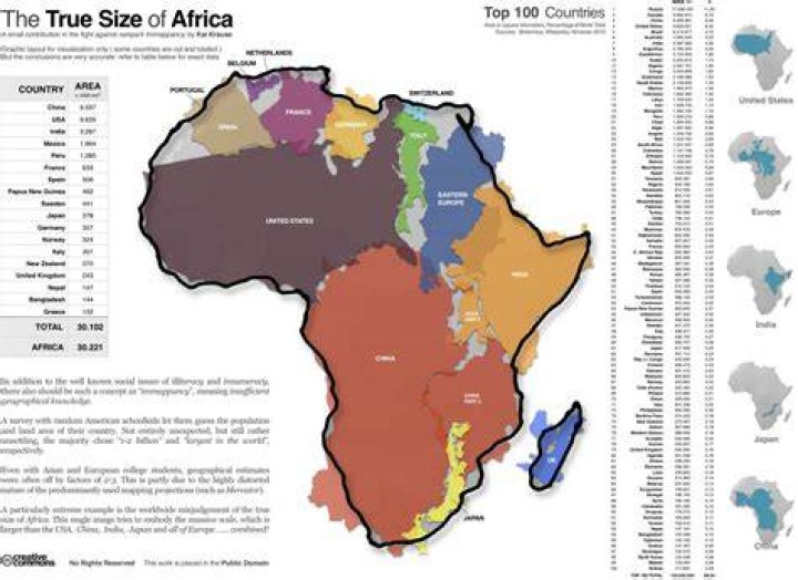 True Size Of Africa Map
