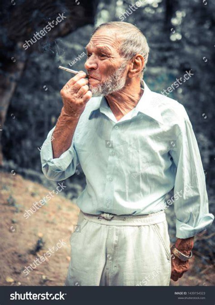 Vintage Old Man Smoking