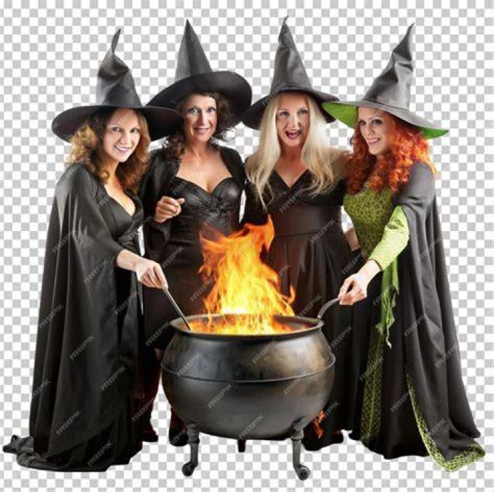 Witches Naked Around A Cauldron