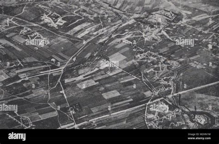 World War 1 Trenches Aerial Photograph